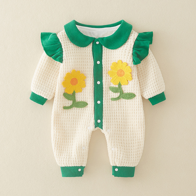 Picture of Infant Clothes Autumn New Newborn Baby Girl Long-sleeved jumpsuit Full Moon Princess Going Out Hare Climbing Clothes