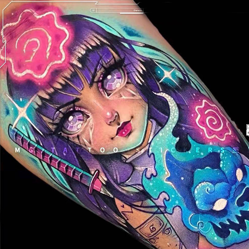 Picture of Diablo Tattoo Sticker Women's Waterproof Lasting European and American Violence Lori ins Cute Cartoon Flower Arm Non-Reflective Anti-Han