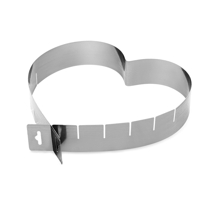 Picture of In stock stainless steel baking cake mold adjustable retractable cake mold love mousse ring baking gadget