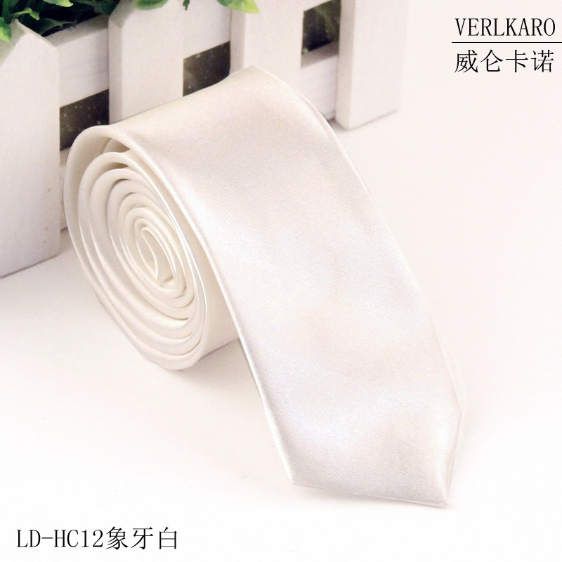 Picture of Leisure students 5cm solid color narrow version ins polyester silk business men's multi-color optional tie manufacturers in stock wholesale