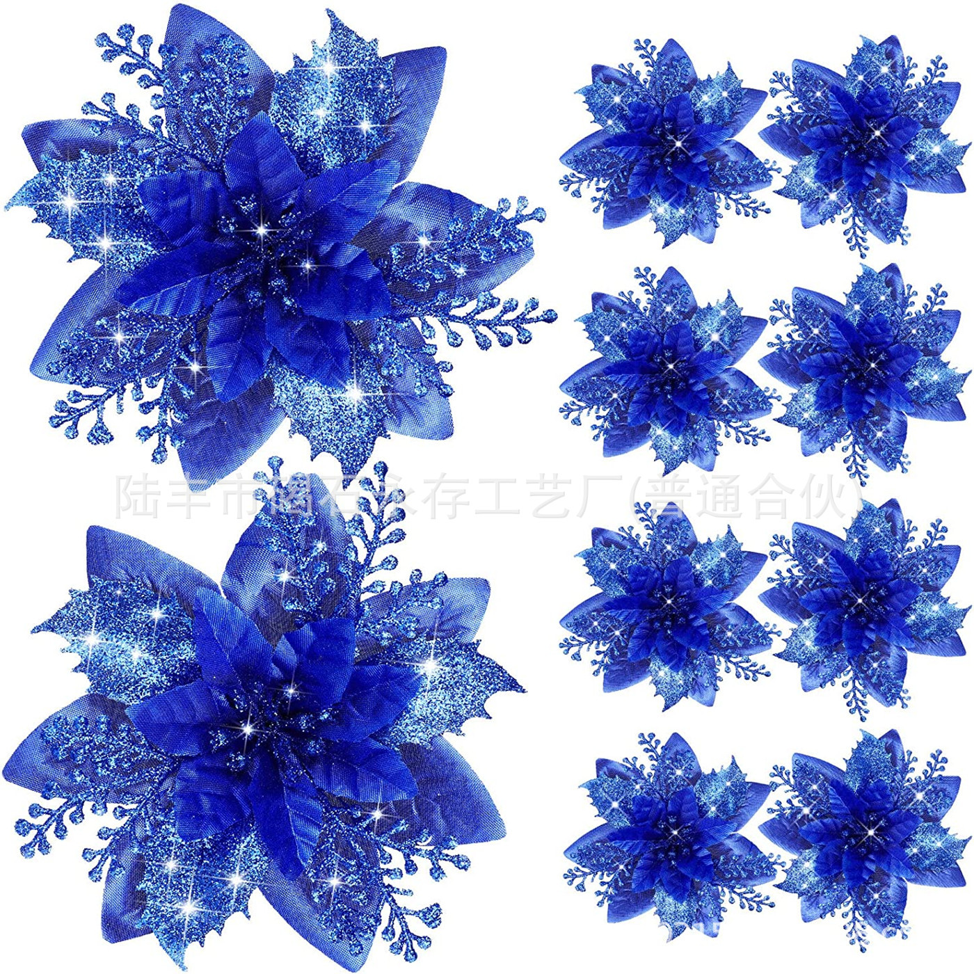 14.5cm New Christmas Decorations Gold Pink Flowers Rattan Garland Flowers Door and Window Christmas Flowers Manufacturer Wholesale