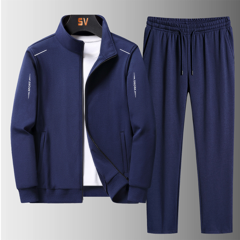 Sportswear Suit Men's Spring and Autumn Casual Sports Suit Middle-Aged and Elderly Sportswear Long-Sleeved Suit Dad Jacket