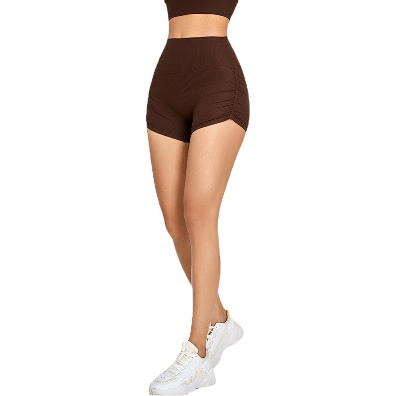 Non-Returnable, Non-Exchangeable Butt-Lifting Sports Shorts for Women, Ruched Tight-Fitting Fitness Shorts, Quick-Dry Workout Clothes, Three-Point Yoga Shorts