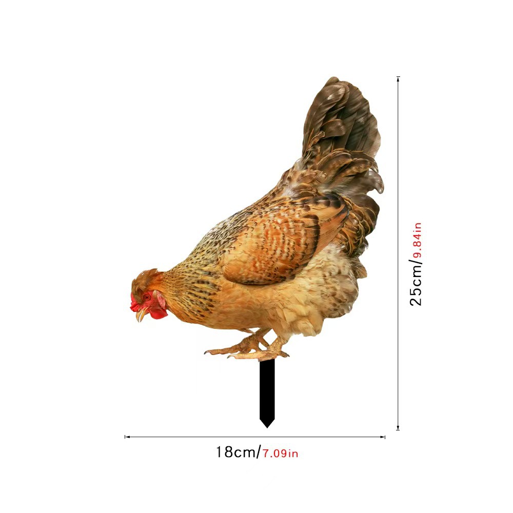 Picture of Three-Dimensional Courtyard Rooster Acrylic Mirror Yardart Garden Outdoor Decoration Ornaments Creative Courtyard Ornaments