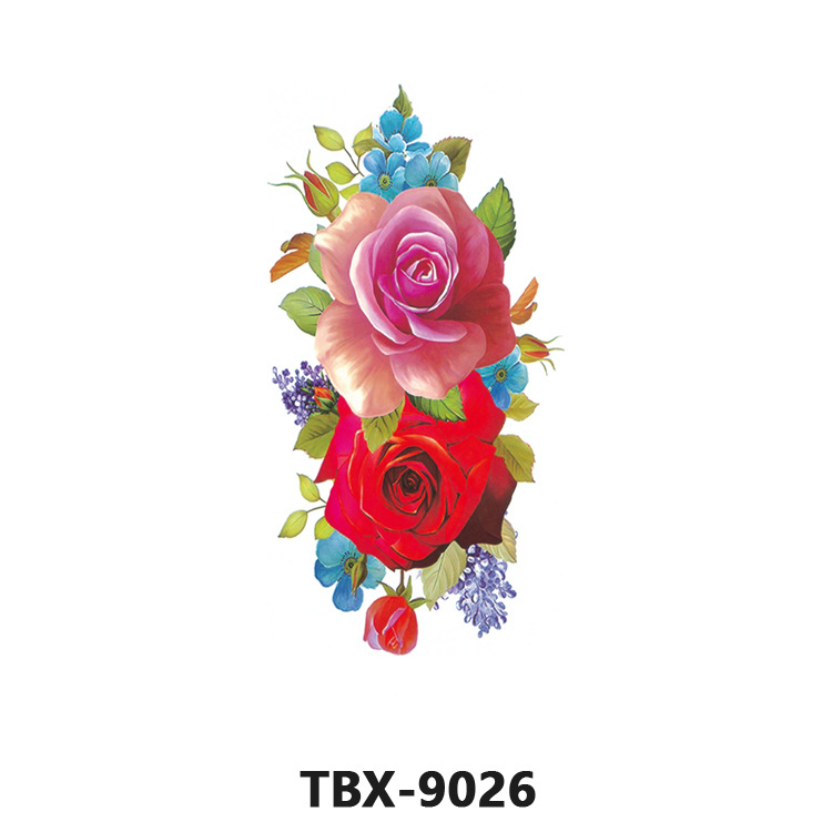 Picture of Waterproof sweat female flower tattoo stickers plant flower party sexy rose peony plum tattoo stickers tattoo