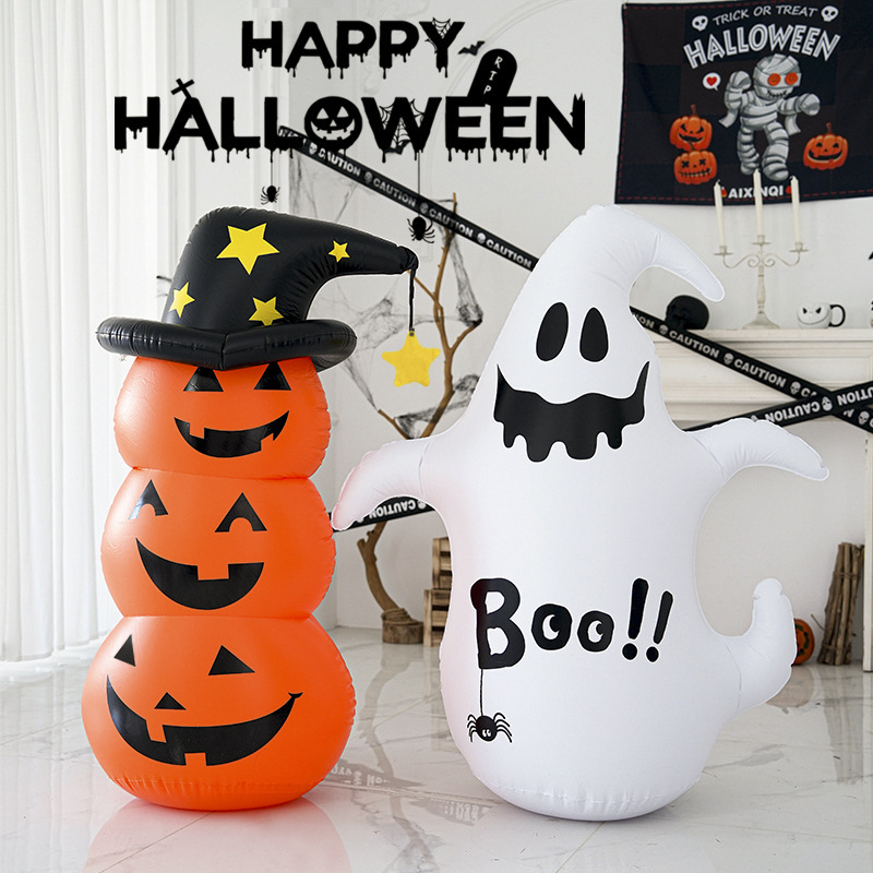 Picture of Cross-border hot selling Halloween pumpkin tumbler inflatable vertical pumpkin party white ghost ghost props ornaments