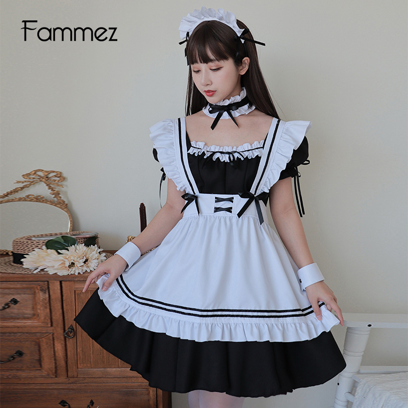 Picture of Large Size Maid Dress Soft Girl Dress cos Miracle Warm Cute lolita Maid Uniform Women's Big Brother Dress Set