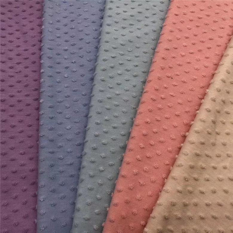 Rayon polka dot towel jacquard fabric polyester viscose Jacquard knitted fabric dot towel knitted cut cloth