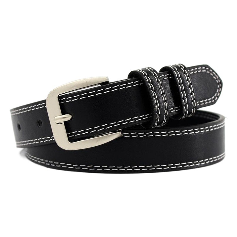Vintage fashion pin buckle decorative thin belt ladies Korean black belt women's pants with versatile multi-color a generation of hair