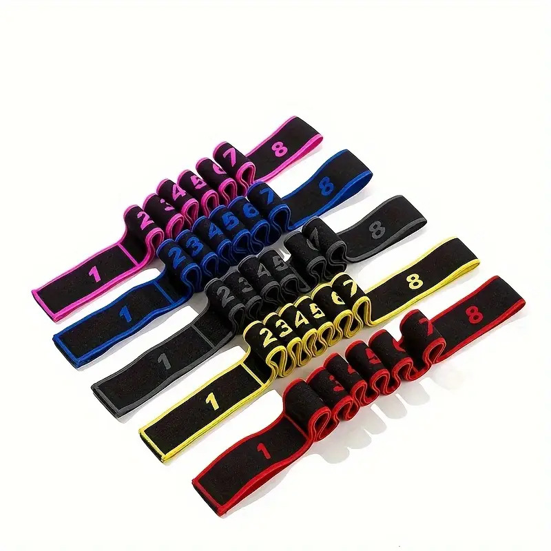 Multi-Section Yoga Stretch Belt Latin Dance Elastic Belt to Correct Posture 8-Grids Elastic Belt Digital Belt Posture Dance Belt