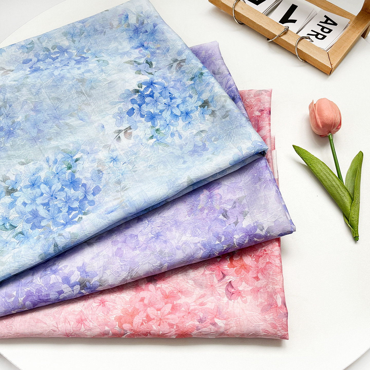 Colorful Hydrangea Tencel Jacquard Fabric New Chinoiserie Han Dynasty Cheongsam Dress Fabric 1.5m Width