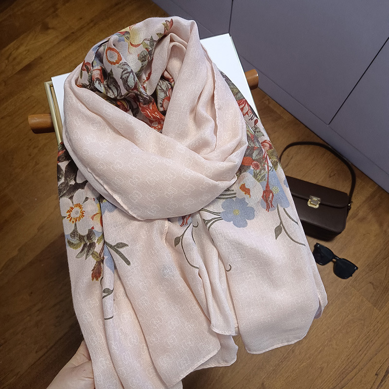 Picture of Small Large Scarf Autumn and Winter Women's Cotton and Linen Scarf Summer Lunch Break Air-conditioning Room Shawl Dual-use Travel Scarf Fashion
