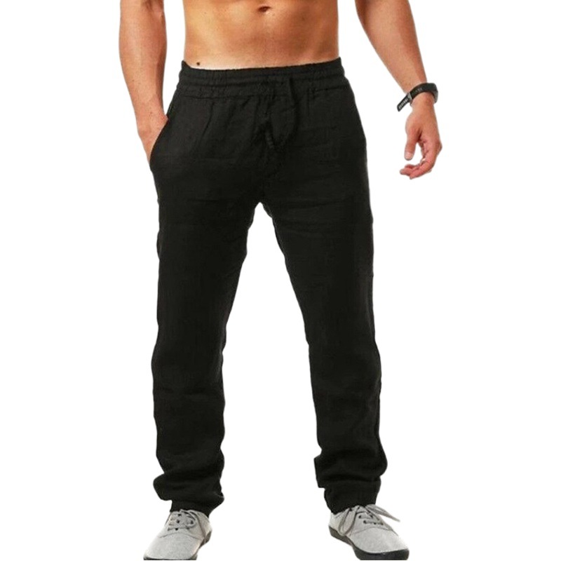 Spot Clearance Cross-border Explosions Men's European and American Sports Trousers Summer Loose Casual Breathable Cotton and Linen Trousers