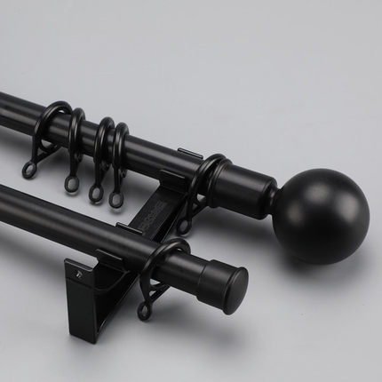 Picture of Thickened Roman Rod Single Rod Double Rod Side-mounted Top-mounted Thickened Silent Aluminum Alloy Curtain Rod Perforated Accessories Complete Set