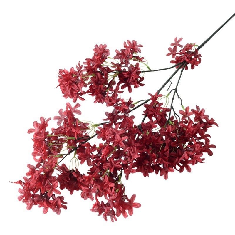 Simulation lilac flower cross flower long branch cherry blossom silk cloth home hotel ceiling wedding road lead arch decoration wholesale