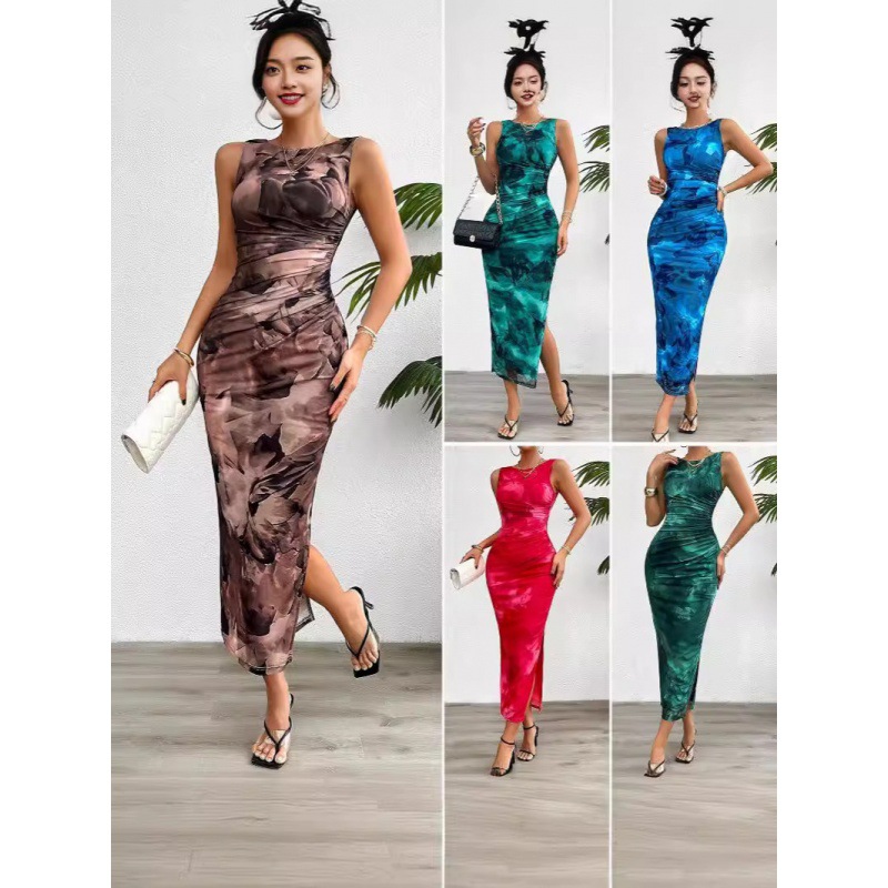 Foreign Trade Women's Clothing Cross-Border Temu Independent Station Shein Amazon 2025 Spring and Summer Elegant Slim Sleeveless Dress