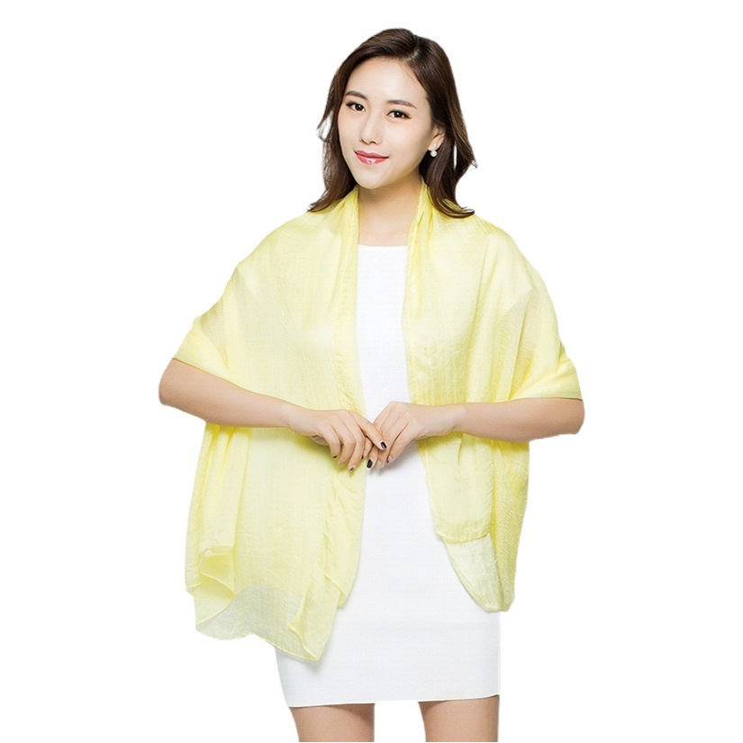 Candy Summer New Sun Protection Shawl Chiffon Imitation Silk Scarf Seaside Beach Towel Solid Color Silk Scarf Scarf Wholesale