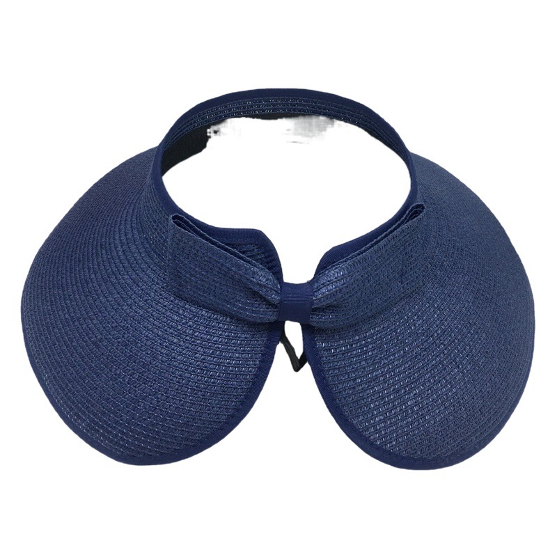Hat Women's Summer Big Rim Sunshade Hat Sunscreen UV Protection Empty Top Hat Foldable Beach Travel Straw Hat Cross-border