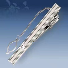Picture of Metal tie clip men's suit chain 140 simple flower type business atmosphere with drill tie clip