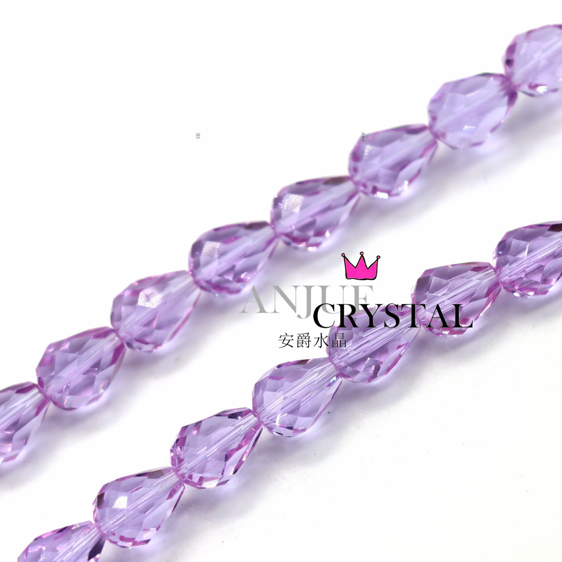 Picture of K9 Crystal through hole water drop cut surface dripping loose beads DIY handmade accessories beaded mobile phone chain bracelet hairpin