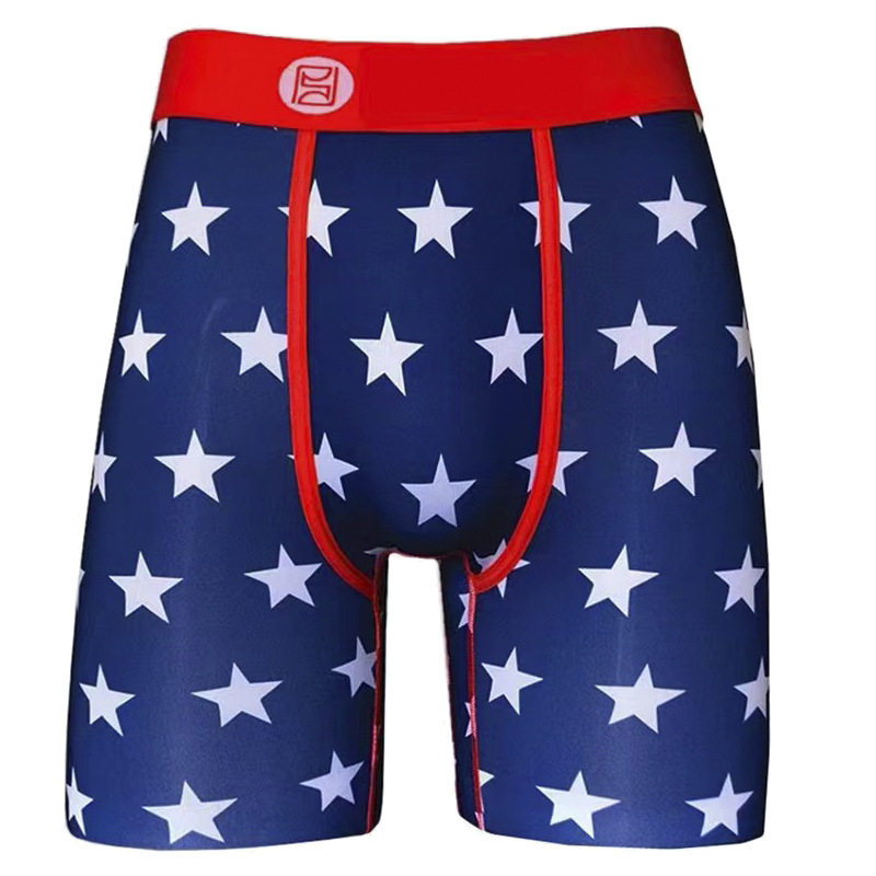 Picture of Men's Underwear Cartoon Print Men's Quick-Drying Boxer Briefs Sports Underwear Fitness Extended Underwear Men's Wholesale
