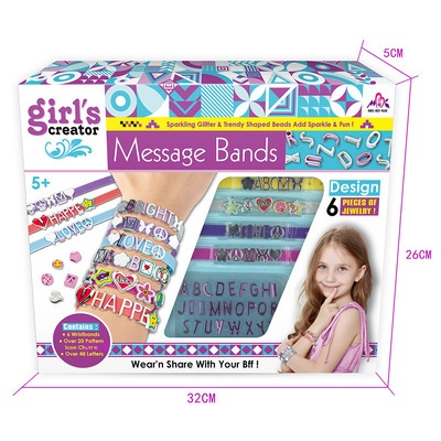 Picture of Cross Border Girl Toy Beaded Pandora Jewelry Woven Hand Rope Children DIY Homemade Alphabet Bracelet Strap