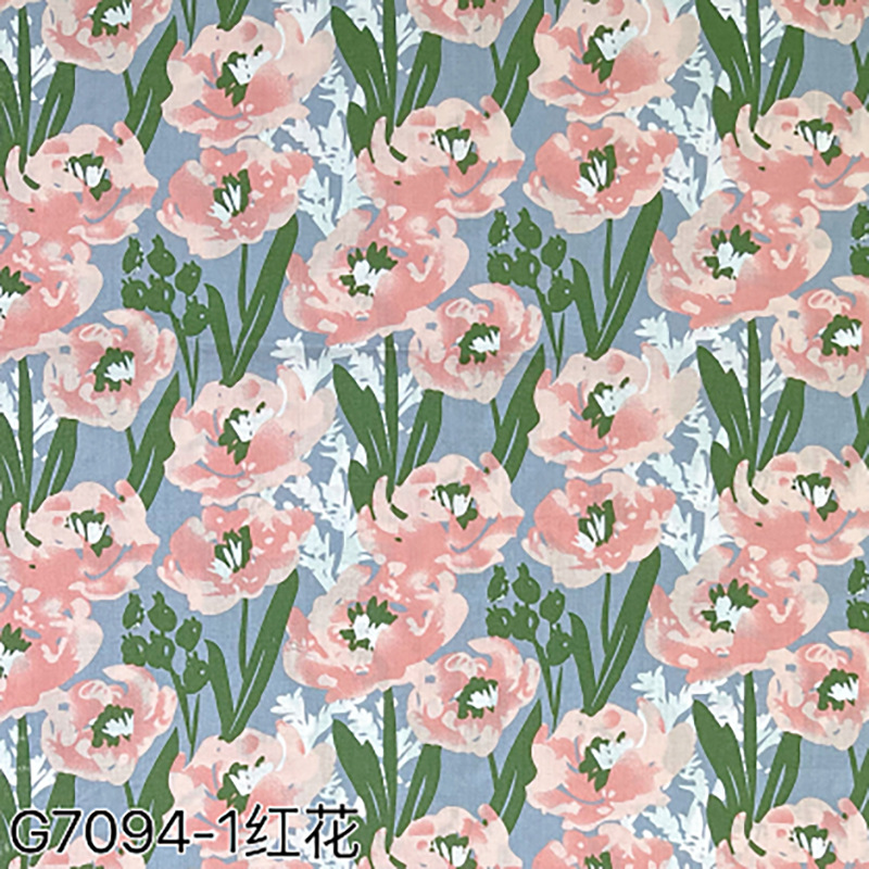 Cotton Digital Printed Fabric Retro Monet Oil Painting Rose Pure Cotton 60 Count Children's Clothing Bag Pure Cotton Printed Fabric