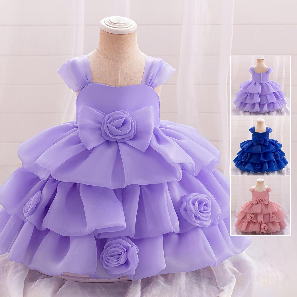 Picture of Toddler's Year-old Dress Baby's Year-old Dress Flower Girl's Wedding dress Girl's Puff Cake Dress