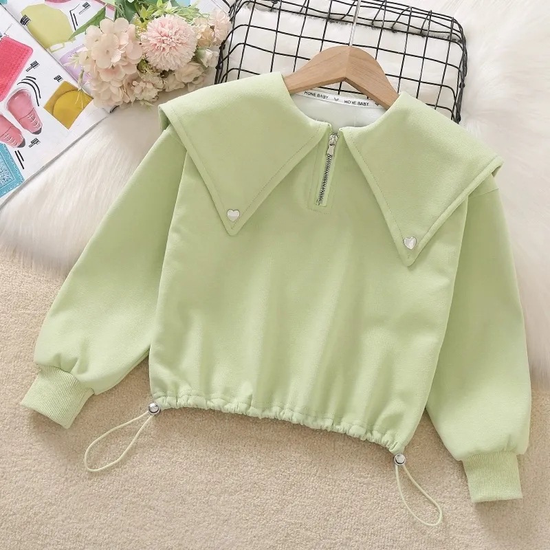 Picture of Girls' Autumn Clothing Academy Style Top New Fashion Korean Style Middle and Big Kids Doll Collar Clothes Girls' Spring and Autumn Sweatshirt