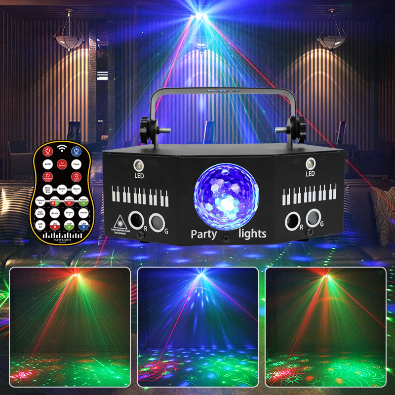 Amazon Ktv Atmosphere Light Rotating Stage Light Colorful Light Flash Laser Beam Laser Light Magic Ball Light