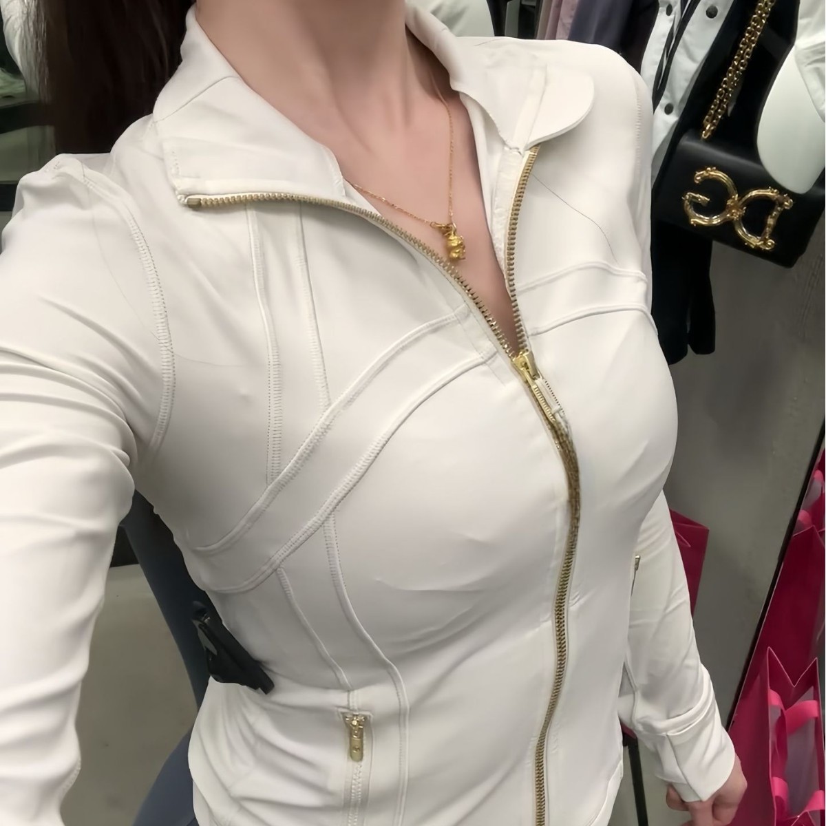 Lulu's Same Style Yoga Jacket Spring and Summer Stand-Up Collar Women's Jacket Elastic Slimming Look Sports Fitness Long-Sleeved Top