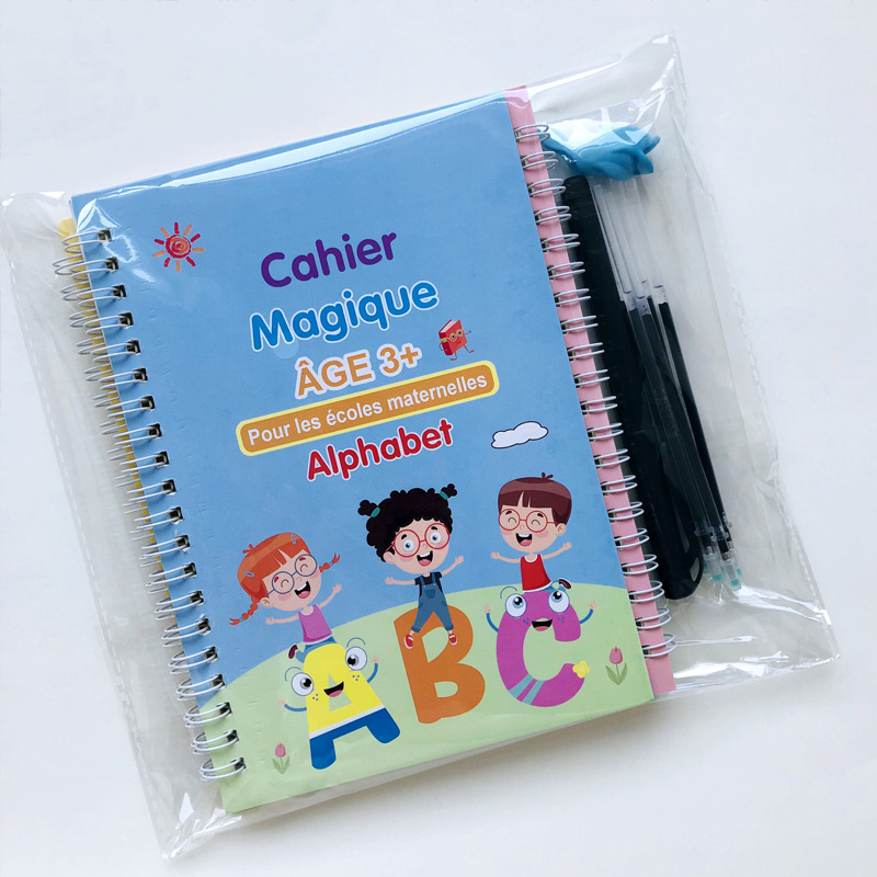 Cross-Border English Grammar Copybook Arabic Hard Pen Groove English Word Stickers Magic Erasable Practice Copybook German