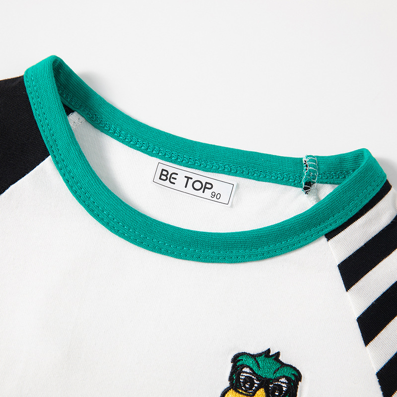Picture of be top Autumn Children's cotton long sleeve T-shirt boys spring round neck children's clothing baby cartoon embroidery striped tide