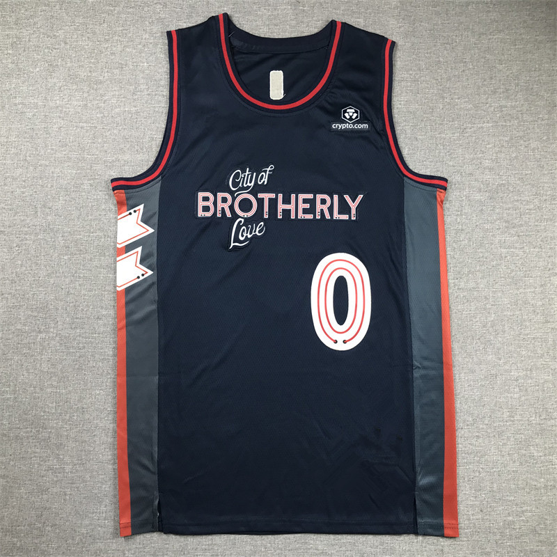 76ers basketball uniform No. 0 maxi wholesale embroidered jersey a generation of Ebay MAXEY JERSEY