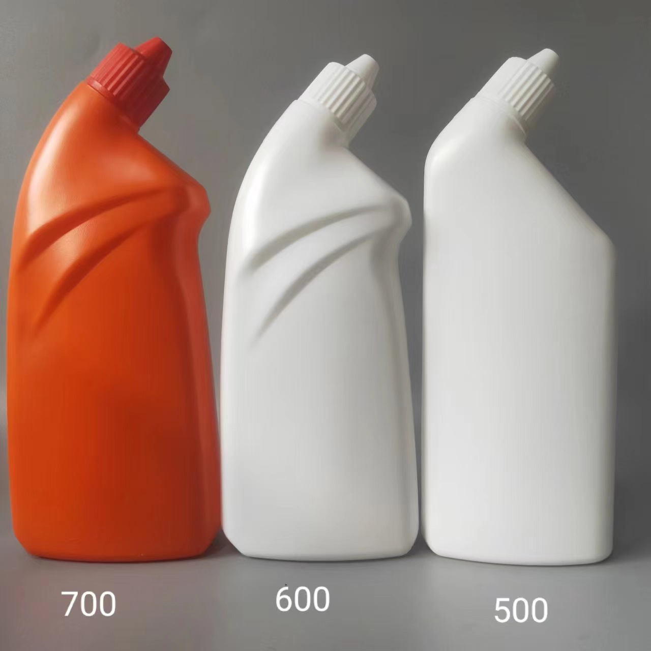 Manufacturers supply toilet cleaning bottles 500 600ml crooked mouth bottles pe plastic bottles detergent bottles