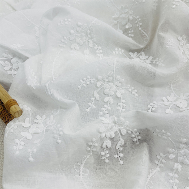 New Cotton bottom water soluble embroidery three-dimensional embroidery lace fabric Korean style dress water soluble embroidery cloth in stock