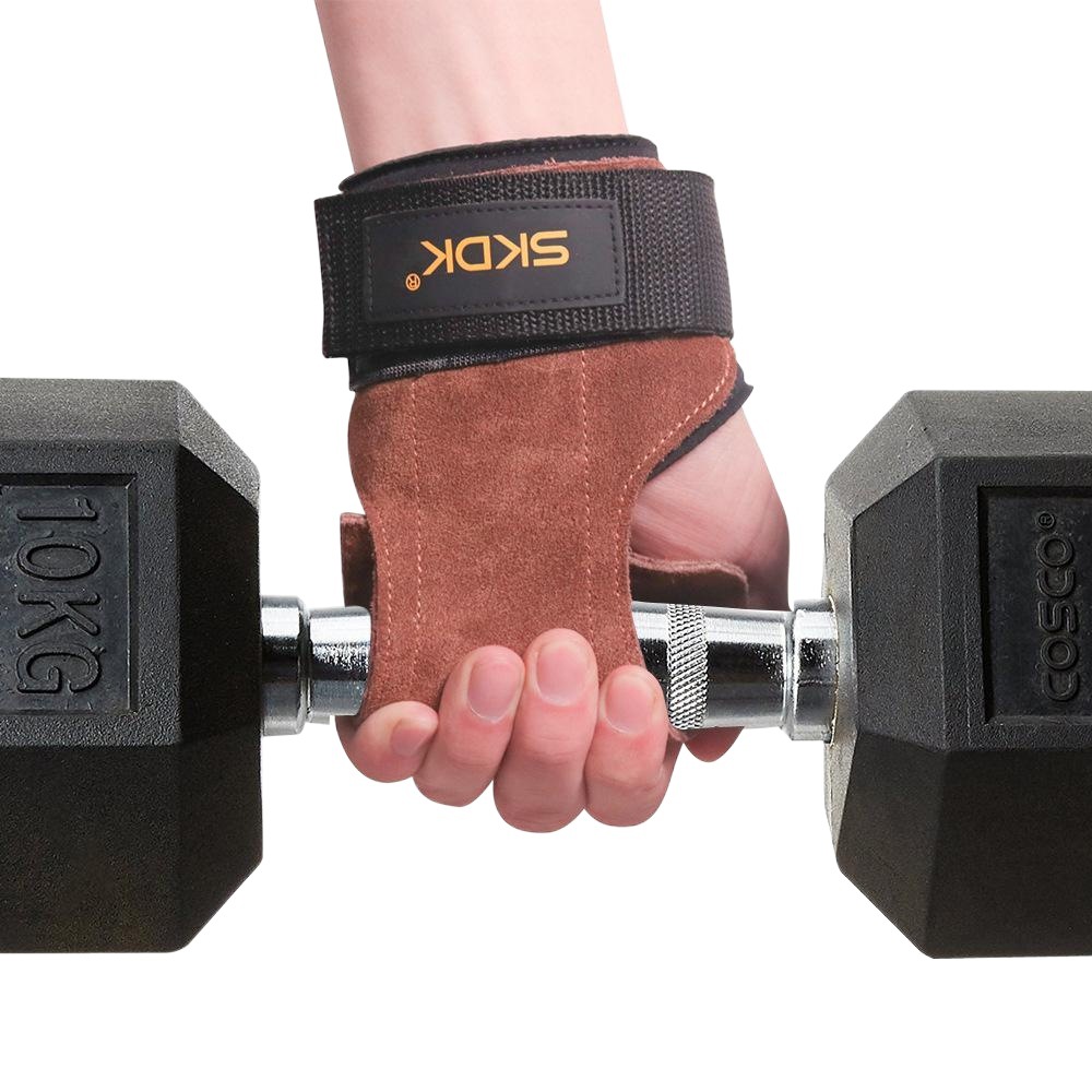 Cowhide Palm Guard Fitness Palm Guard Equipment Non-slip Wear-resistant Wrist Guard Hard Pull Grip Belt Booster Belt Cross-Border