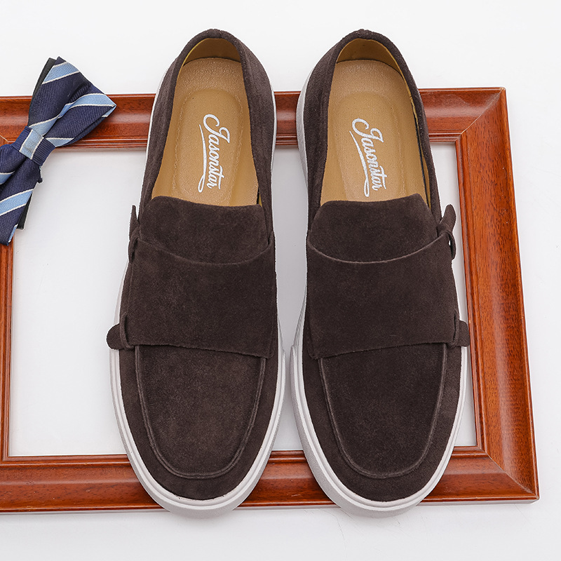 New Retro Men's All-match Sneakers Casual Mengke Sneakers Leather Soft Sole Shoes Loafers Cross-border plus size Men's Shoes
