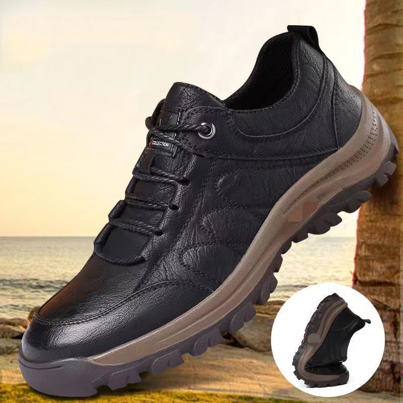 Picture of Cross-border foreign trade plus size men's shoes 2025 new British casual shoes men's non-slip outdoor hiking shoes leather shoes men