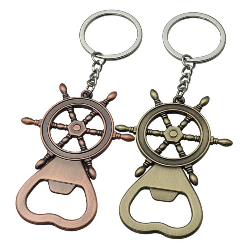 Multi-functional key chain custom metal rudder anchor key chain pendant nautical club souvenir small gift