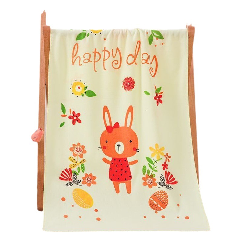 Foreign trade cross-border wholesale printing bath towel 50*100 soft absorbent kindergarten children's fine fiber bath towel