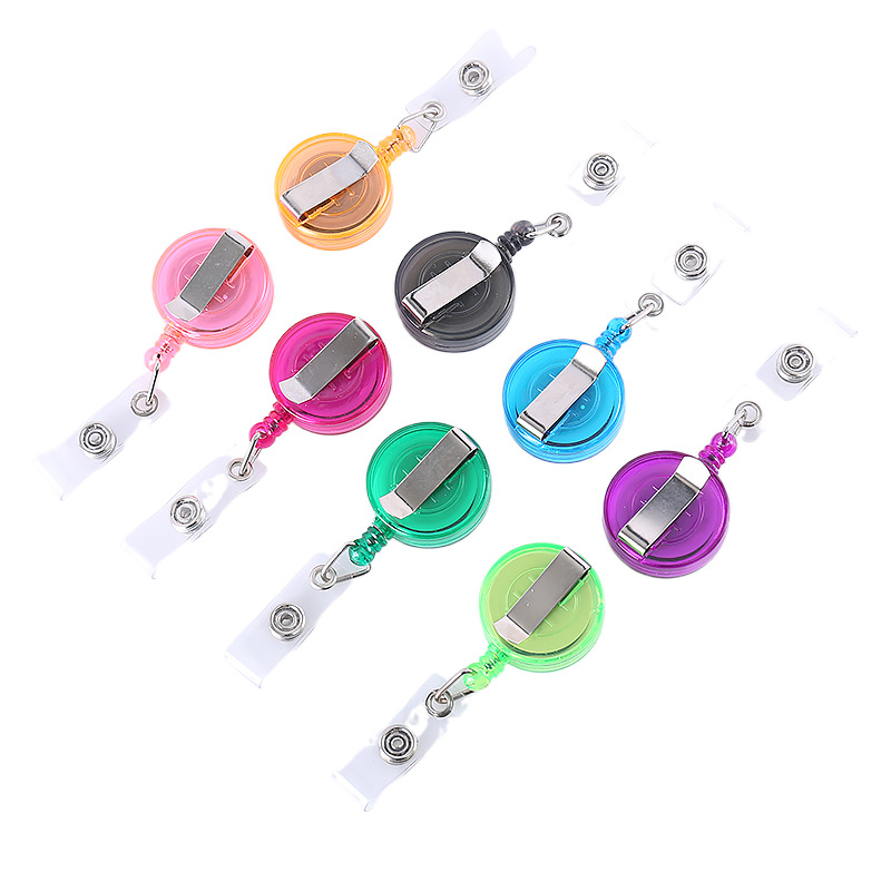Picture of Easy pull buckle retractable buckle key chain tag hanging rope easy pull ID buckle anti-lost device round badge ID buckle household