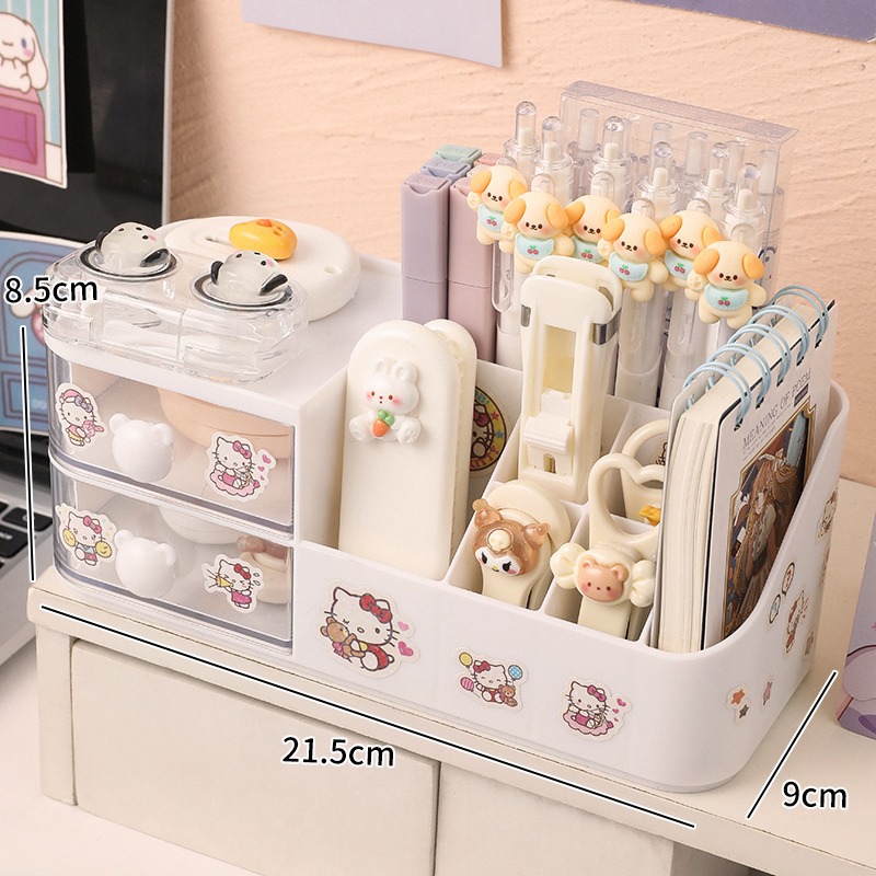 Picture of Desktop Storage Shelf Hole Board Pen Holder Office Table Storage Rack Artifact Station Desk Desk Storage Box