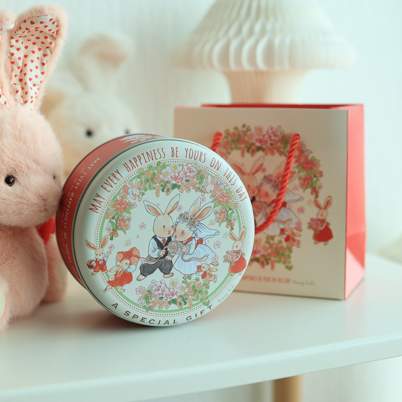 Picture of Factory direct ins marble medium cookies candy round tinplate box packaging box candy box