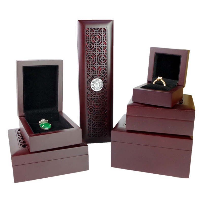 Wooden jewelry jewelry box bracelet beads bracelet necklace ring decoration certificate packing box gift box wholesale