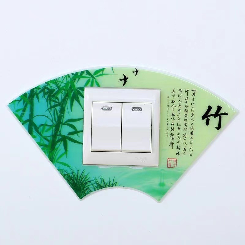 Picture of Plastic Switch with Bamboo, Orchid and Plum and Chrysanthemum Combination Plastic Switch Stickers, Various Styles of Scenery Home Decorations