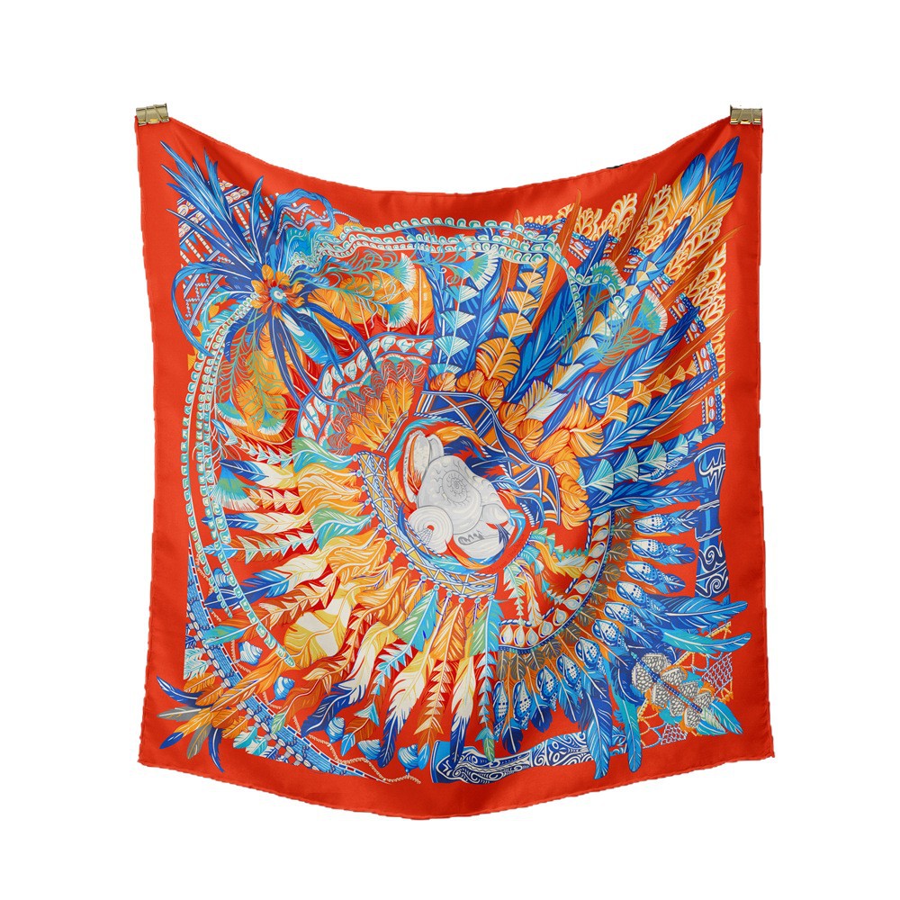 Picture of New 53cm Fashion Small Square Scarf Taiwan Version Printed Twill Satin Machine Fine Rolled Edge Women's Scarf Headscarf Wholesale