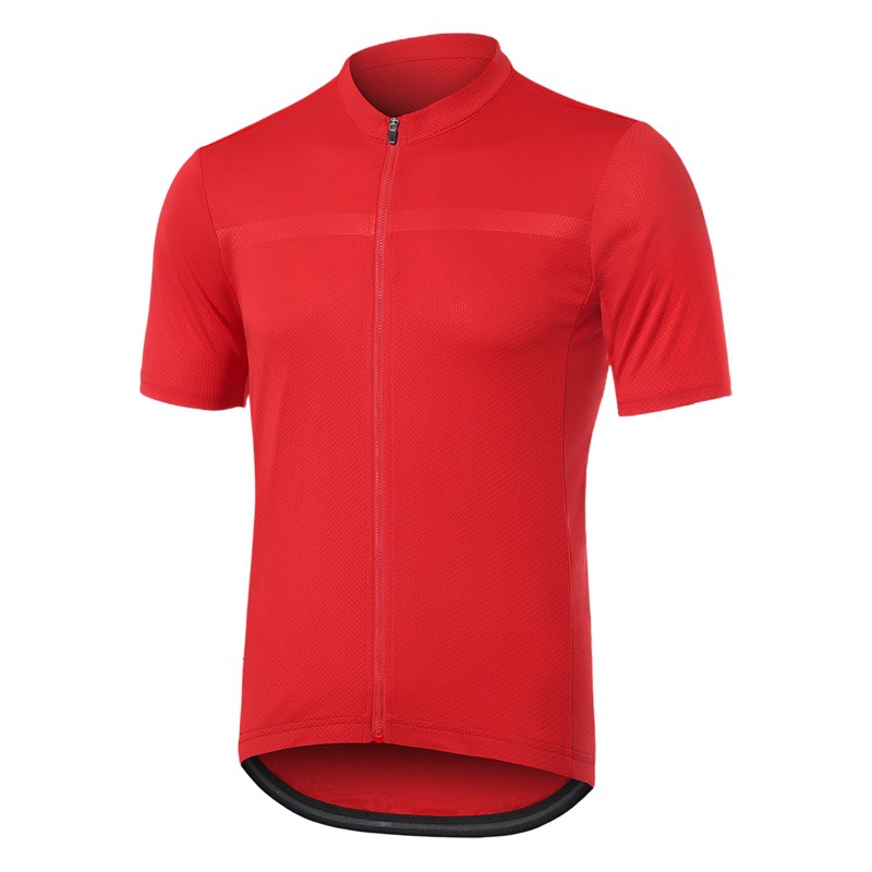 2023 New Summer Cycling Clothes Road Bike Men's Short-sleeved Top Red Breathable Sweat-absorbent Casual Quick-drying