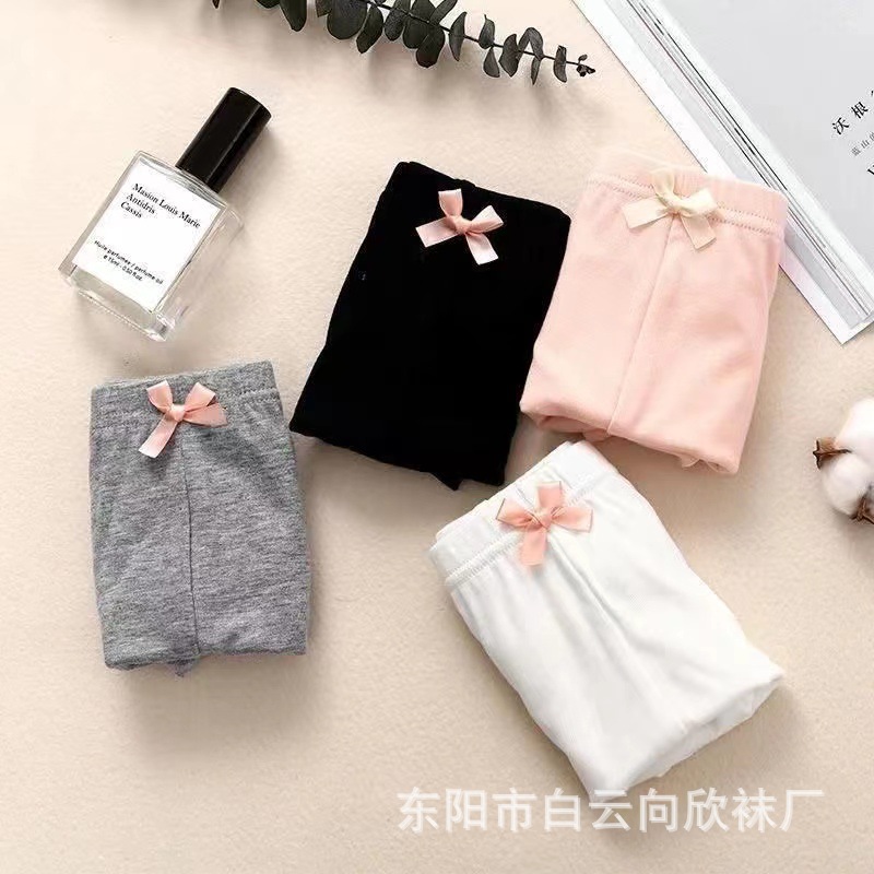 Picture of Girls Safety Pants Anti-Exposure Modal Bottoming Bow Three-Quarter Pants Summer Kidsren's Underwear Boxer Anti-Exposure