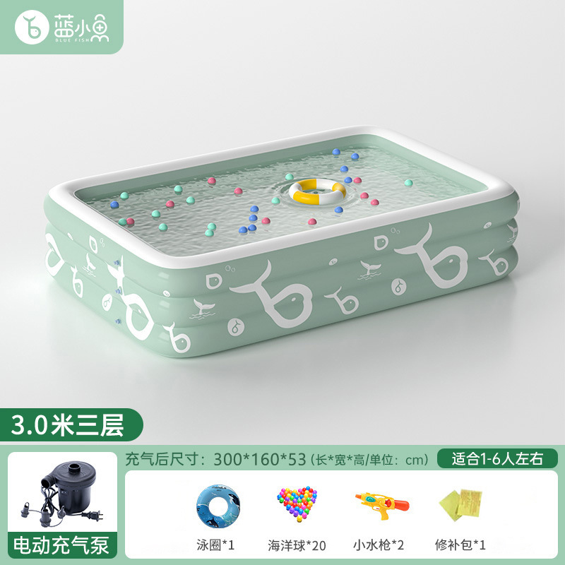 Picture of Household adult children outdoor inflatable swimming pool thickened children swimming pool baby play pool with slide sunshade